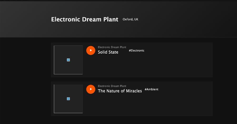First iteration of the player with two files on cards but no sound wave